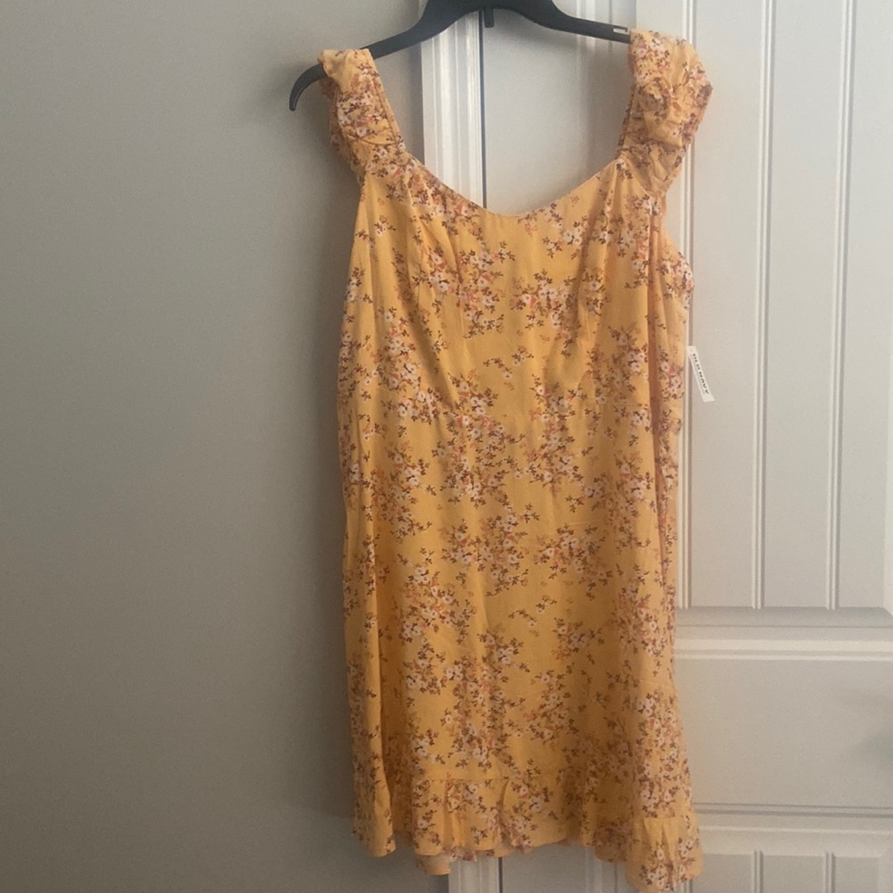 Yellow Floral Sleeveless Dress